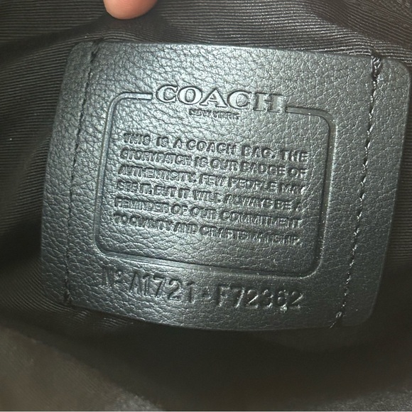 Coach Houston Map Bag black pebble leather messenger purse crossbody - Picture 13 of 16